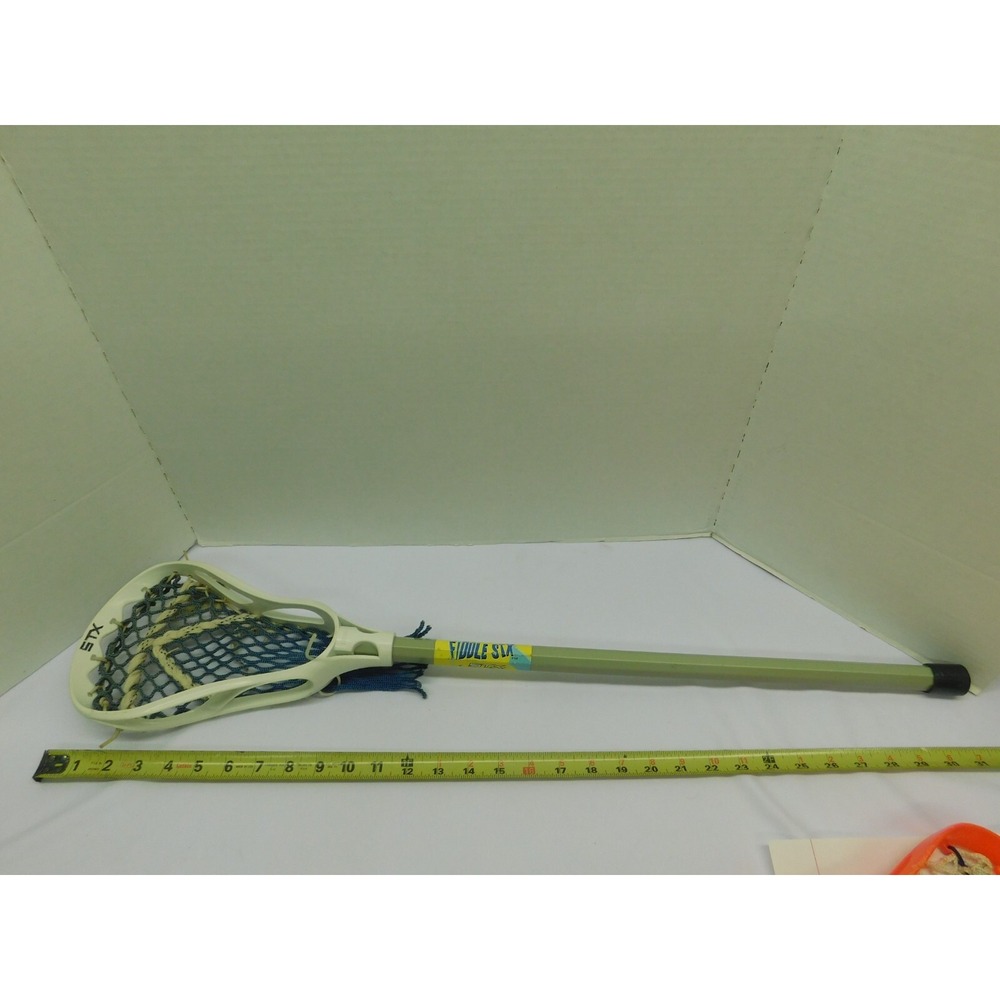 FiddleSTX Youth Lacrosse Stick 32" Long, Blue Net, Gray Stick